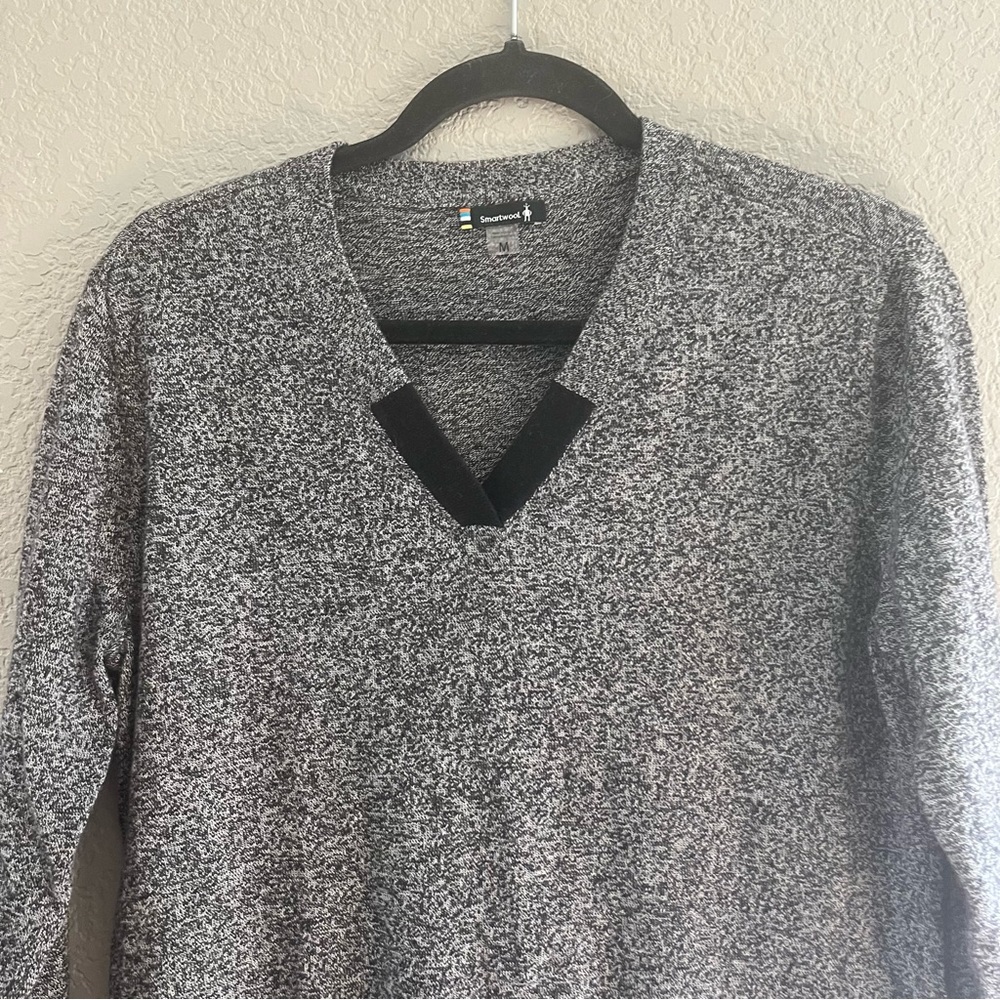 Smartwool Shadow Pine Tunic Sweater Gray & Black … - image 4